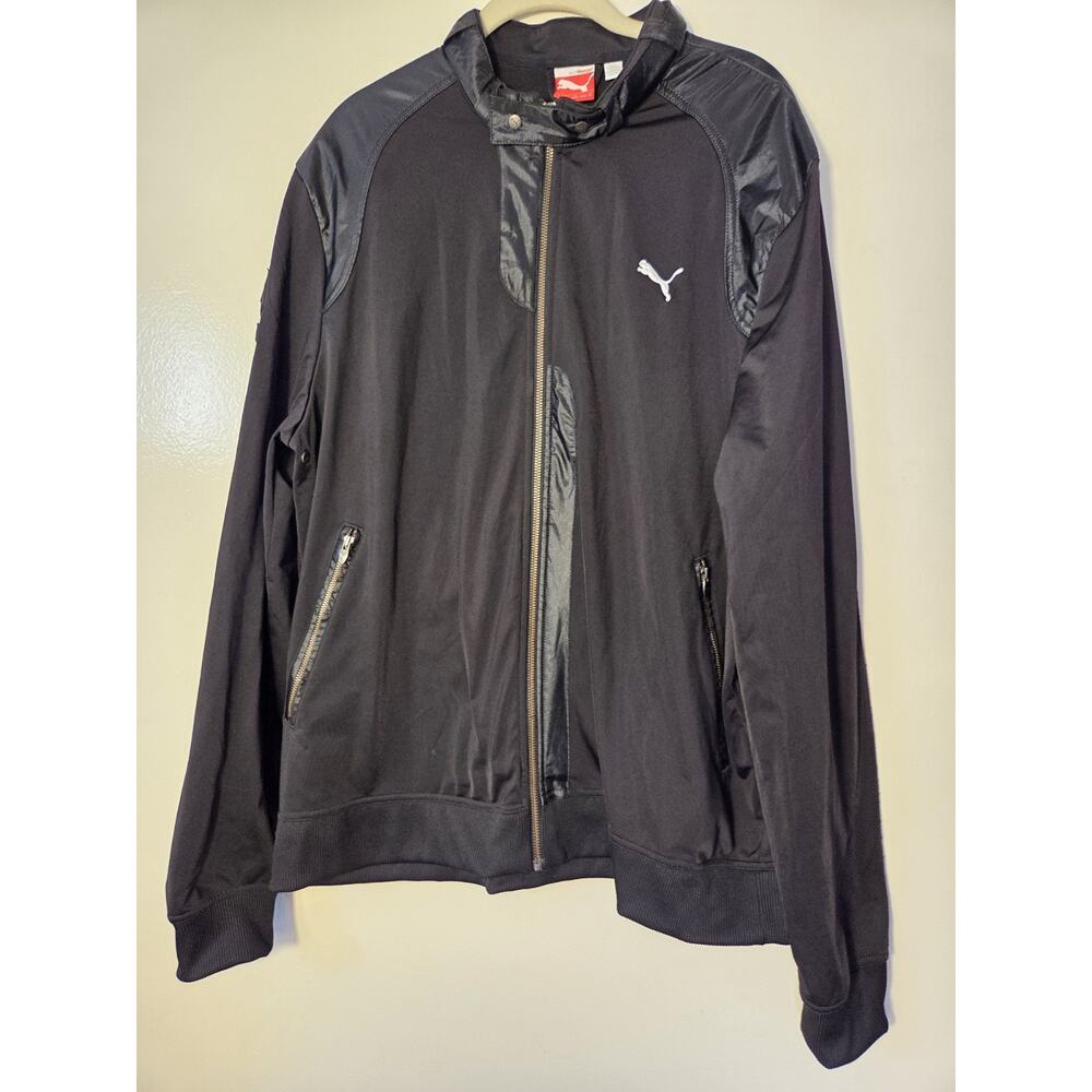 PUMA Motorsport Track Zip Up Jacket Mens XL Black Sport Lifestyle Lightweight
